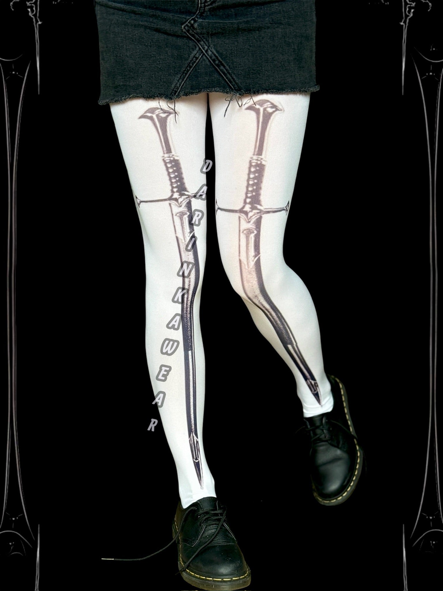 Sword Print Tights, Gothic Dagger Tights