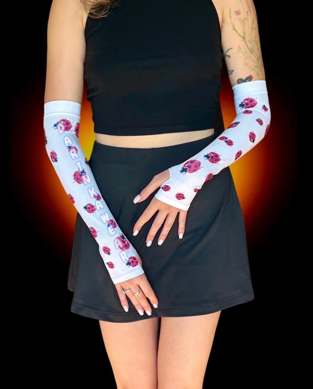 Ladybug Arm Sleeves | Cute Y2K Arm Warmers | Printed Sleeves | Holiday Gift for Her