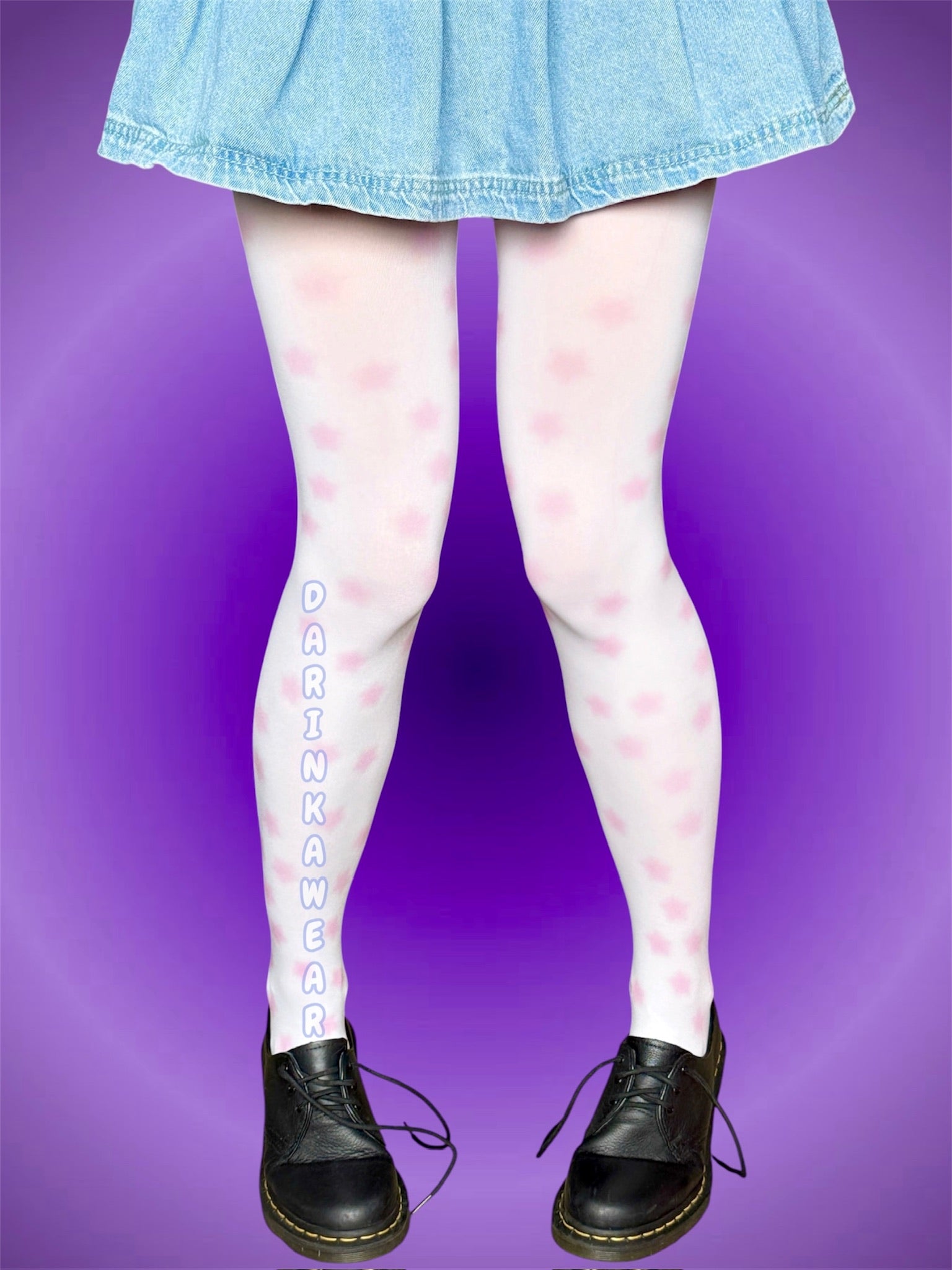 Blush Star Tights, Pink Star Print Pantyhose, Coquette Y2K Aesthetic Tights