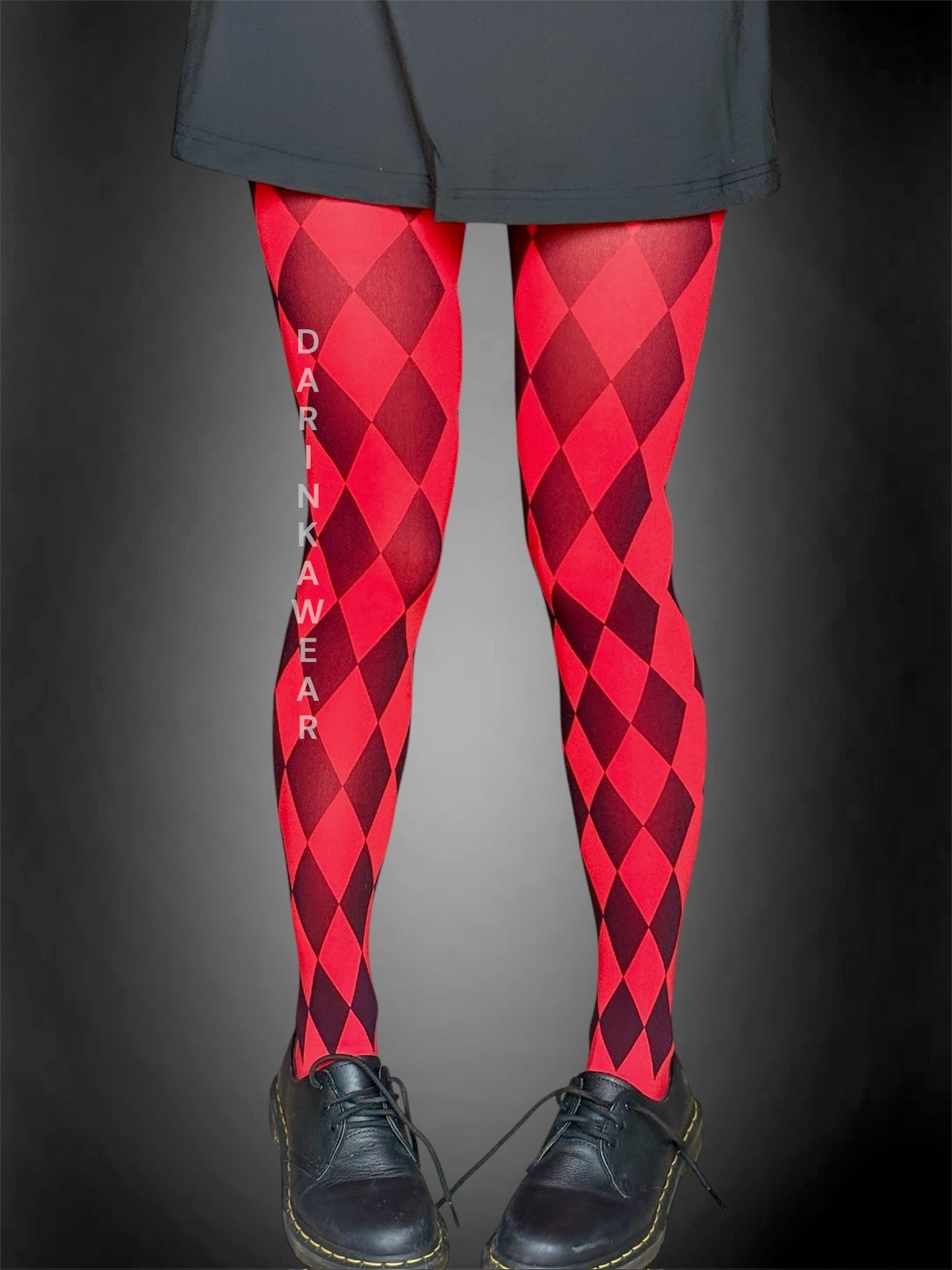 Red Harlequin Tights Y2K Aesthetic, Diamond Pattern Stockings, Goth Alt Pantyhose, Clowncore Tights