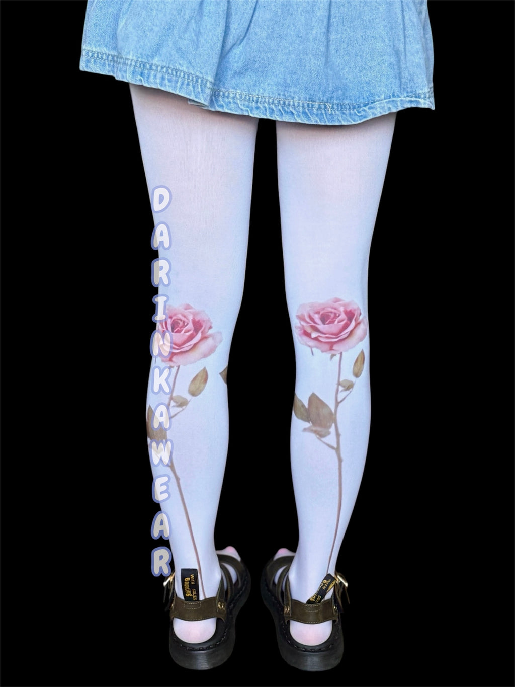 Pink Rose Tights, Coquette Floral Pantyhose, Romantic Rose Tights