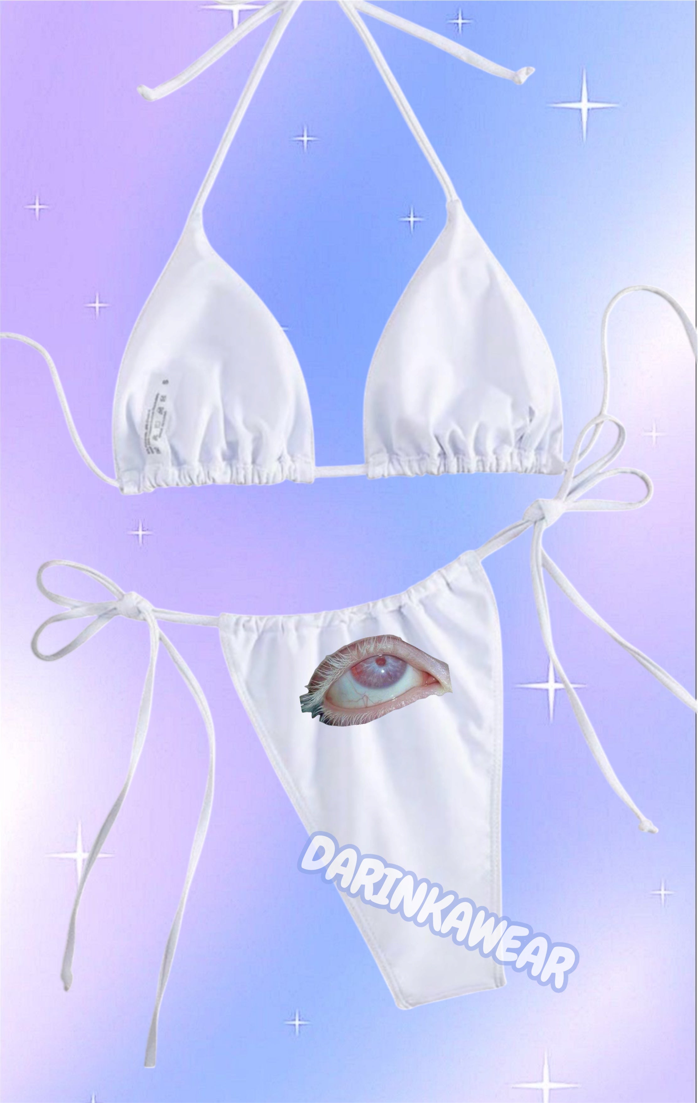 Heart Eye Bikini Set, Coquette Swimsuit, Y2K Aesthetic Swimwear