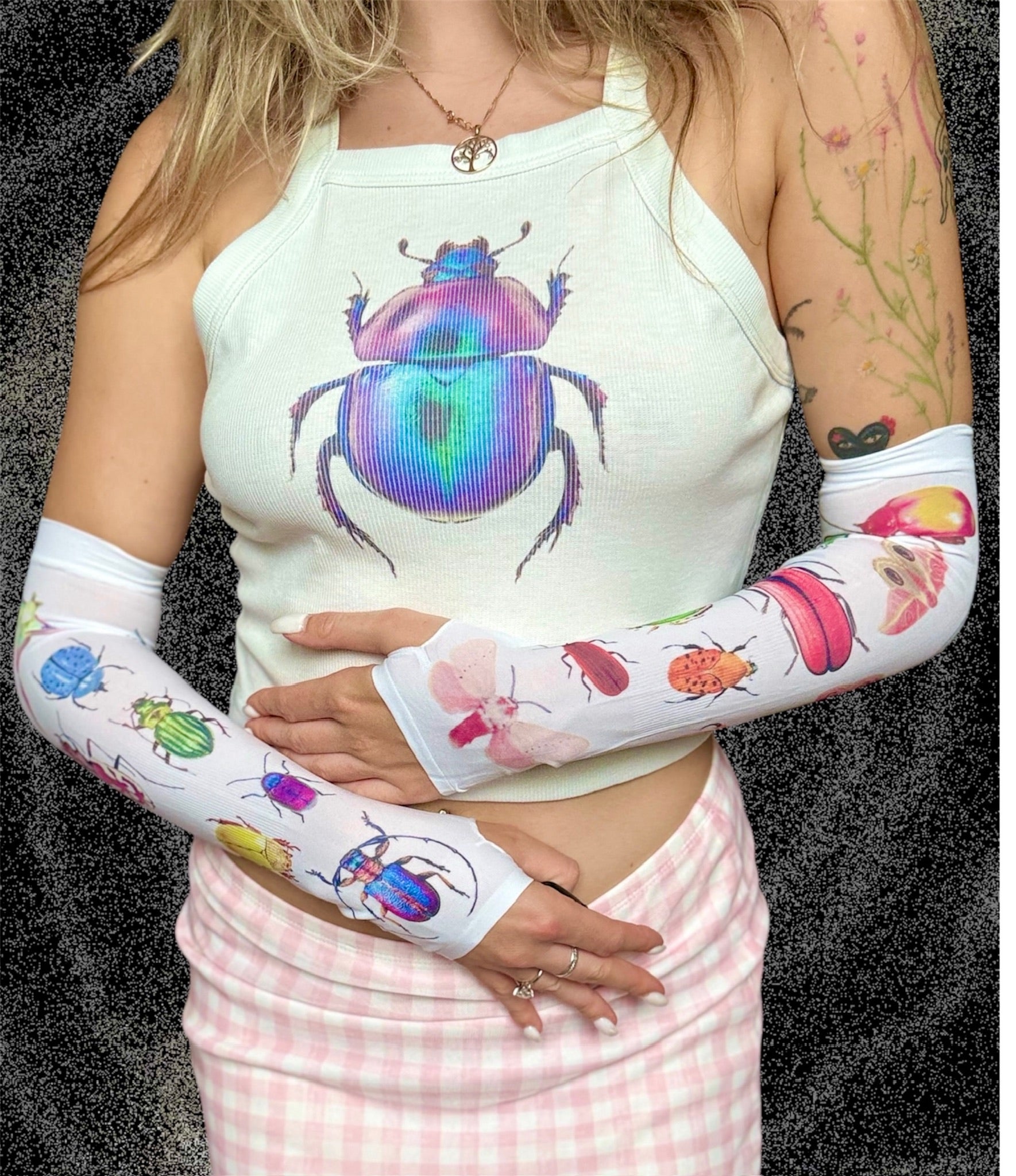 Colorful Bug Arm Sleeves – Y2K Alt Insectcore Fashion Creepy Cute Alt Arm Warmers, Weirdcore Fashion Accessories, Handmade Gift