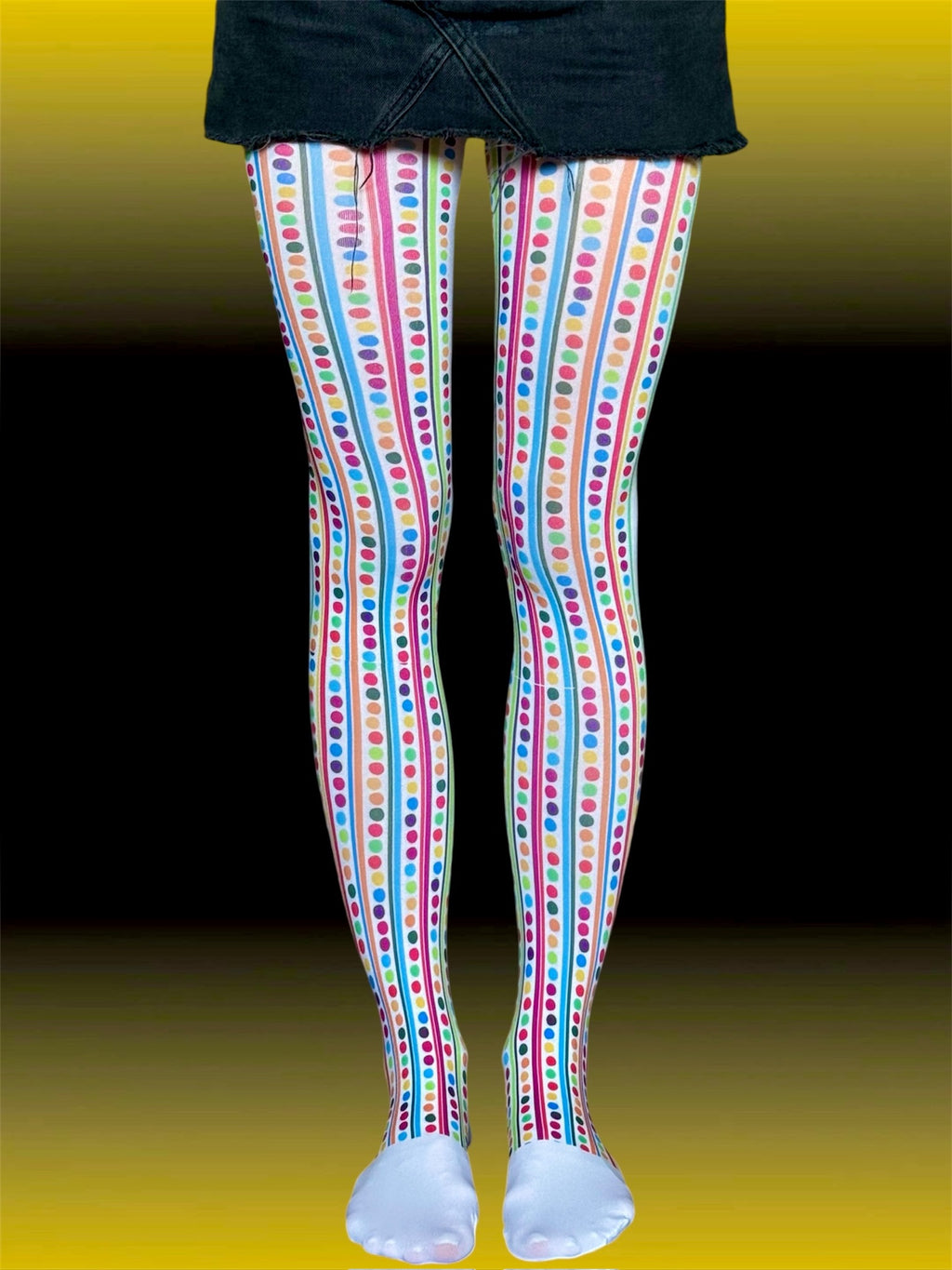 Colorful Alt Clowncore Striped Stockings | Festival Rave Legs
