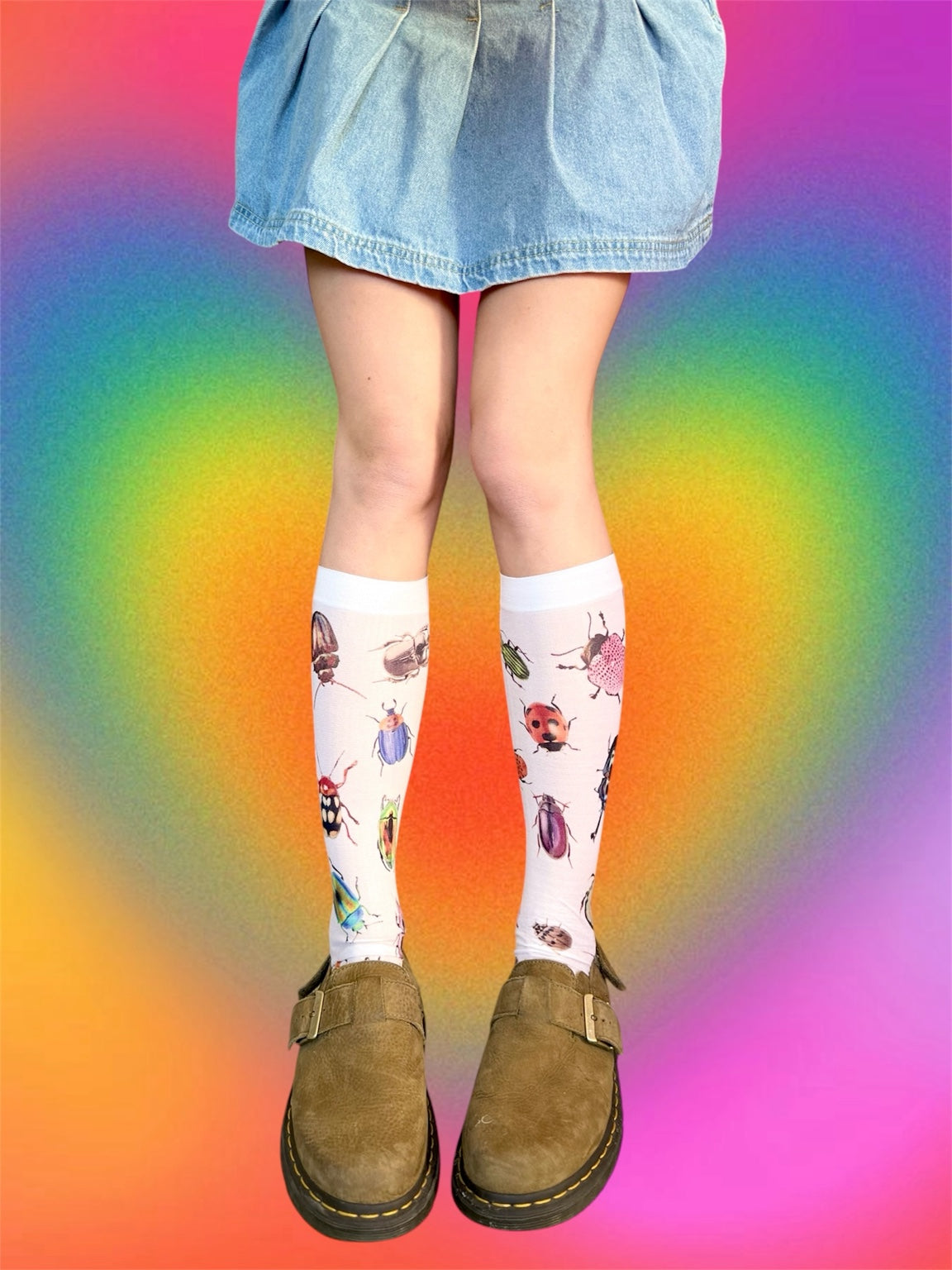 Bugcore Knee Socks – Vintage Insect Print
