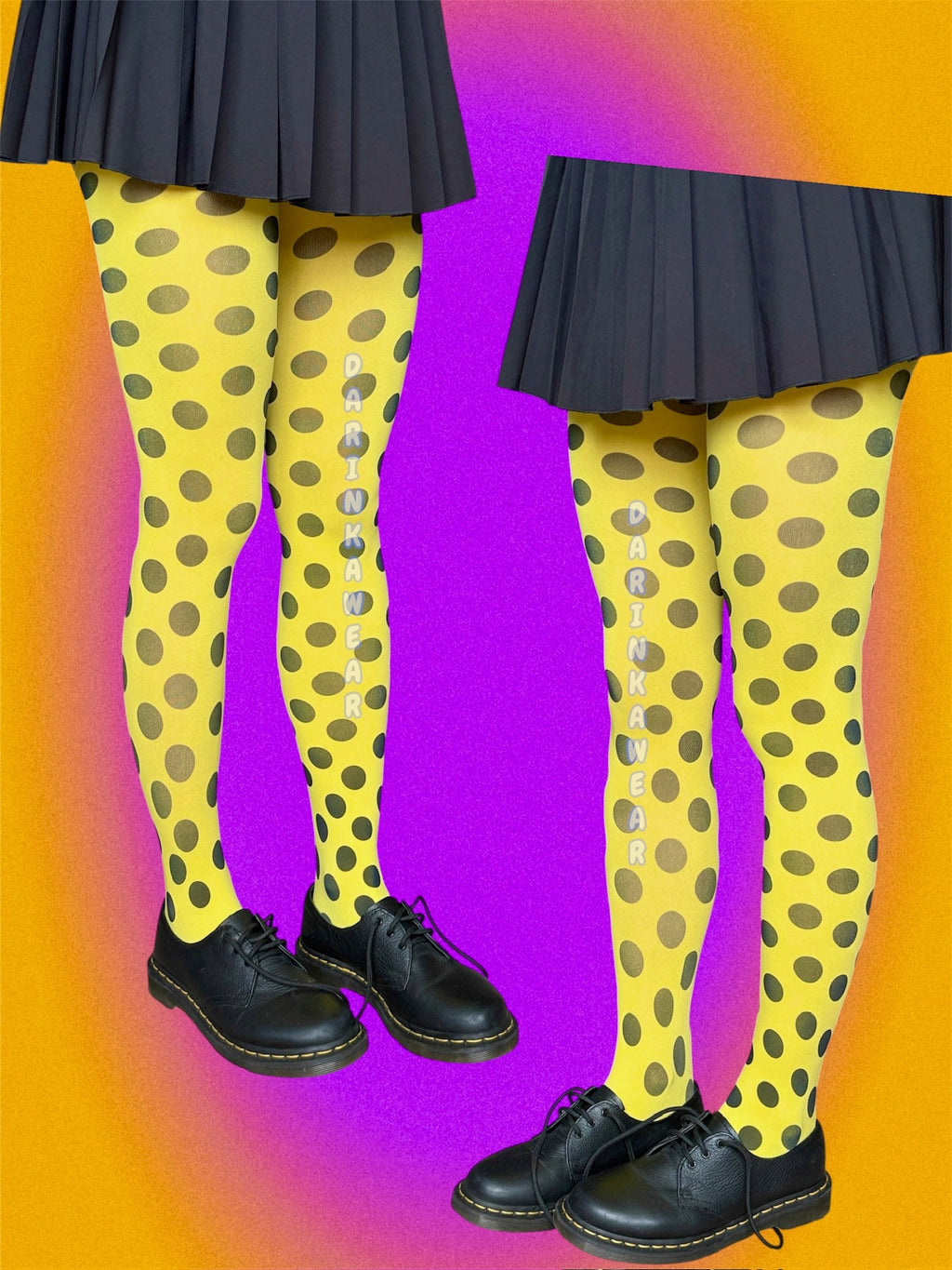 Yellow Polka Dot Tights, Y2K Aesthetic Tights, Cute Pattern Tights
