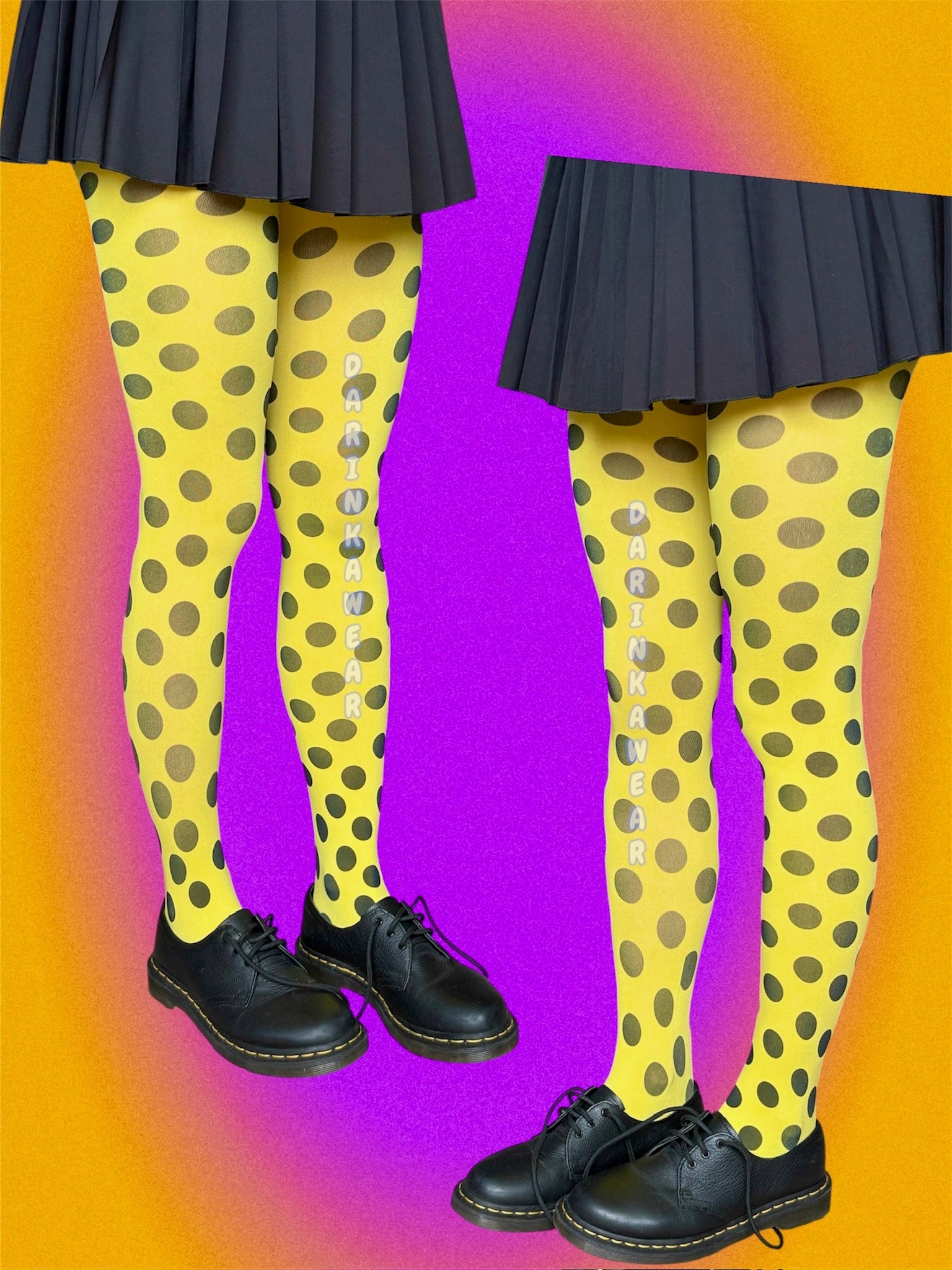 Yellow Polka Dot Tights, Y2K Aesthetic Tights, Cute Pattern Tights