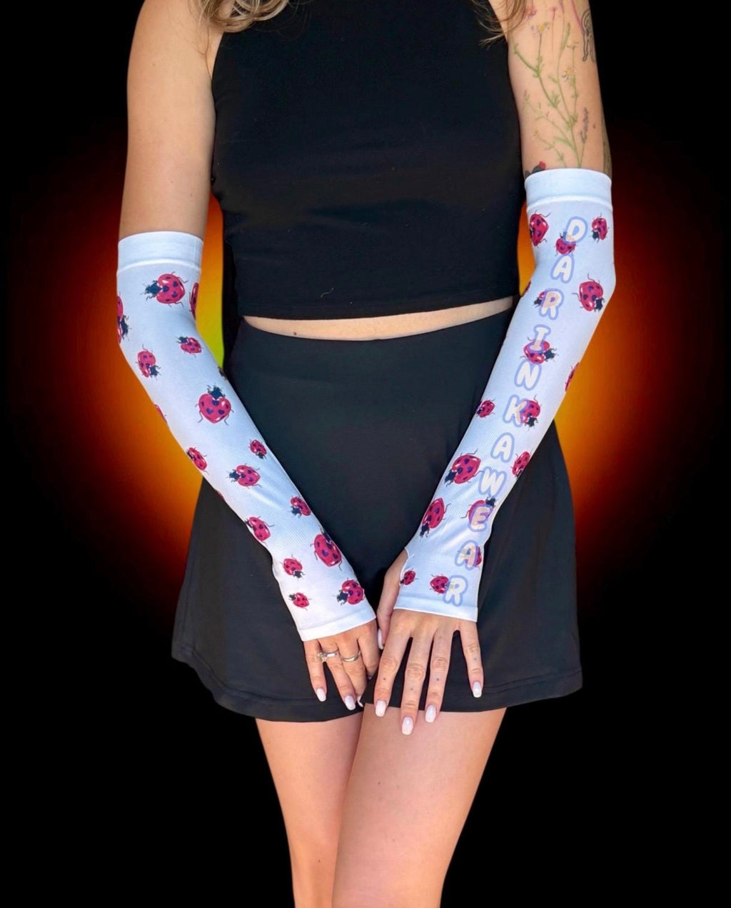 Ladybug Arm Sleeves | Cute Y2K Arm Warmers | Printed Sleeves | Holiday Gift for Her