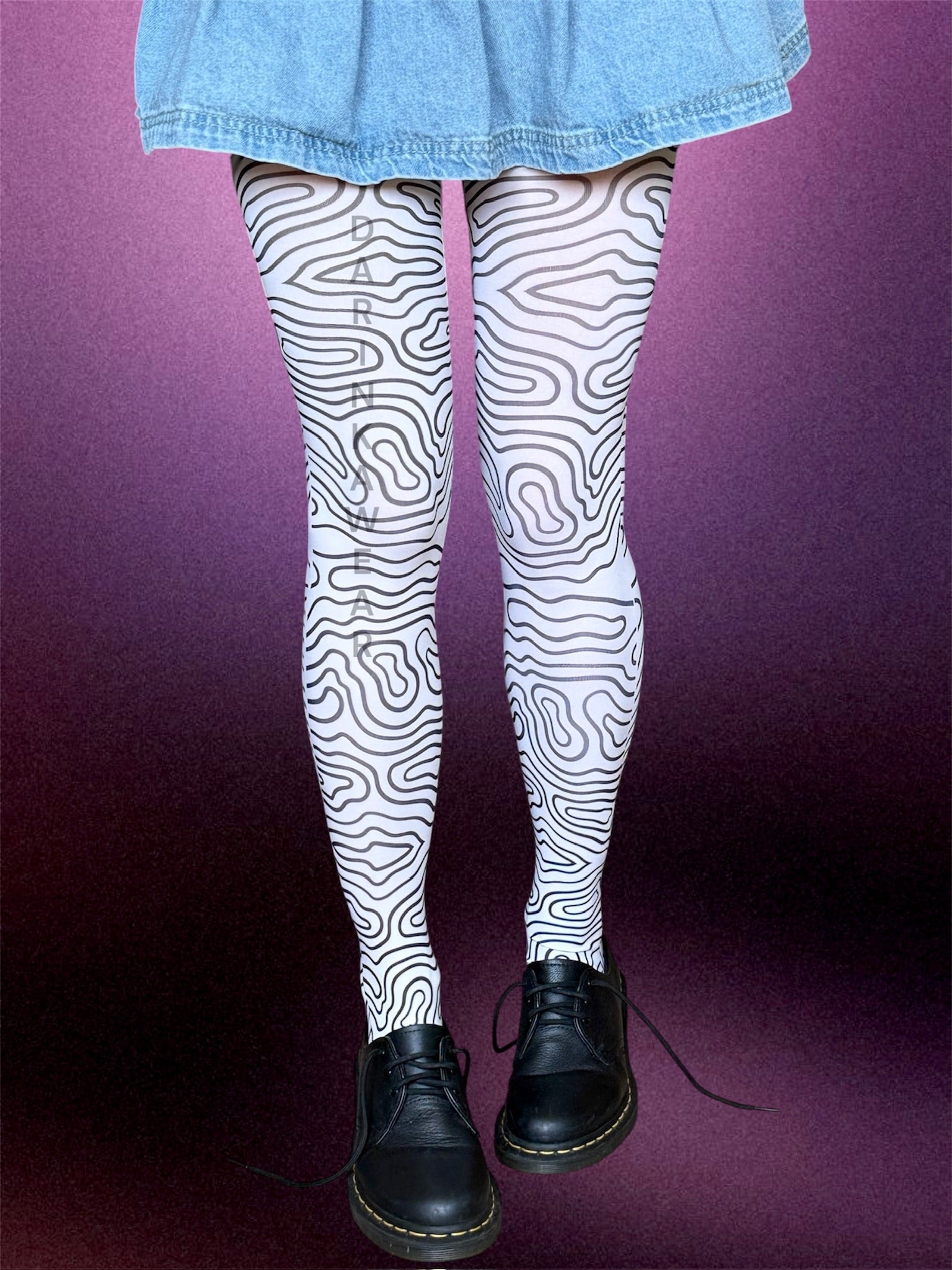 Abstract Line Tights, Minimalist Pattern Tights, Y2K Aesthetic Tights