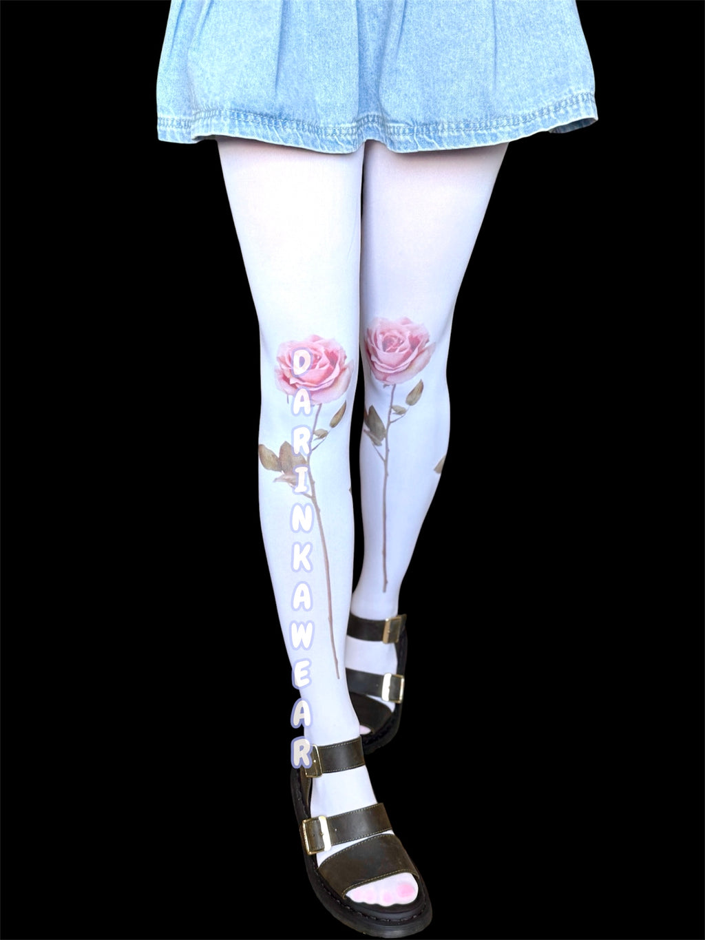 Pink Rose Tights, Coquette Floral Pantyhose, Romantic Rose Tights