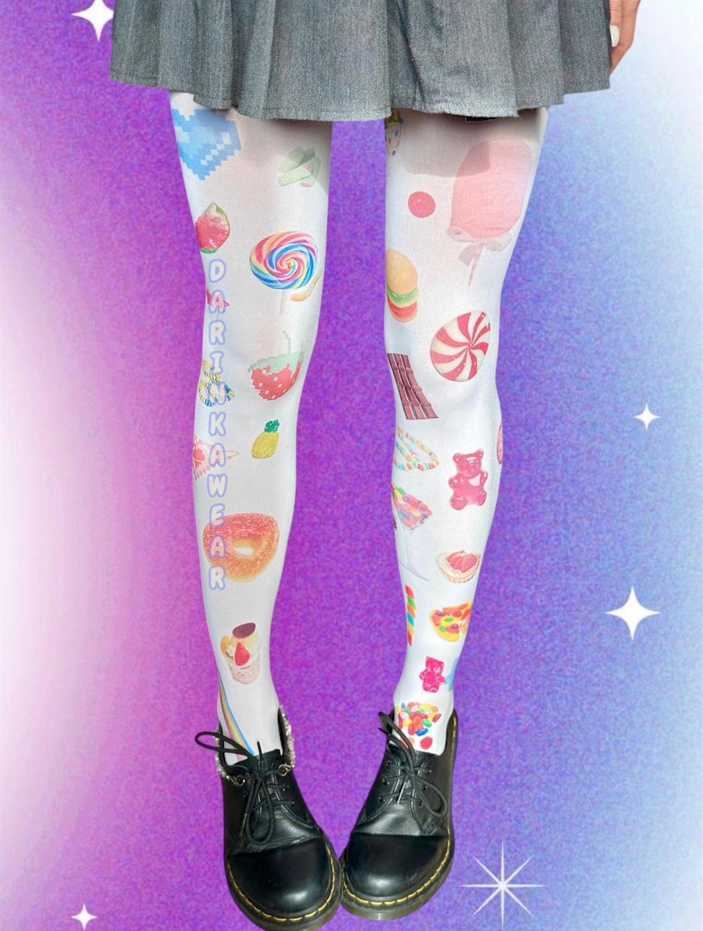 Harajuku Kawaii Y2K Tights • Candy Sweet Pastel Pantyhose • Cute Aesthetic Colorful Tights