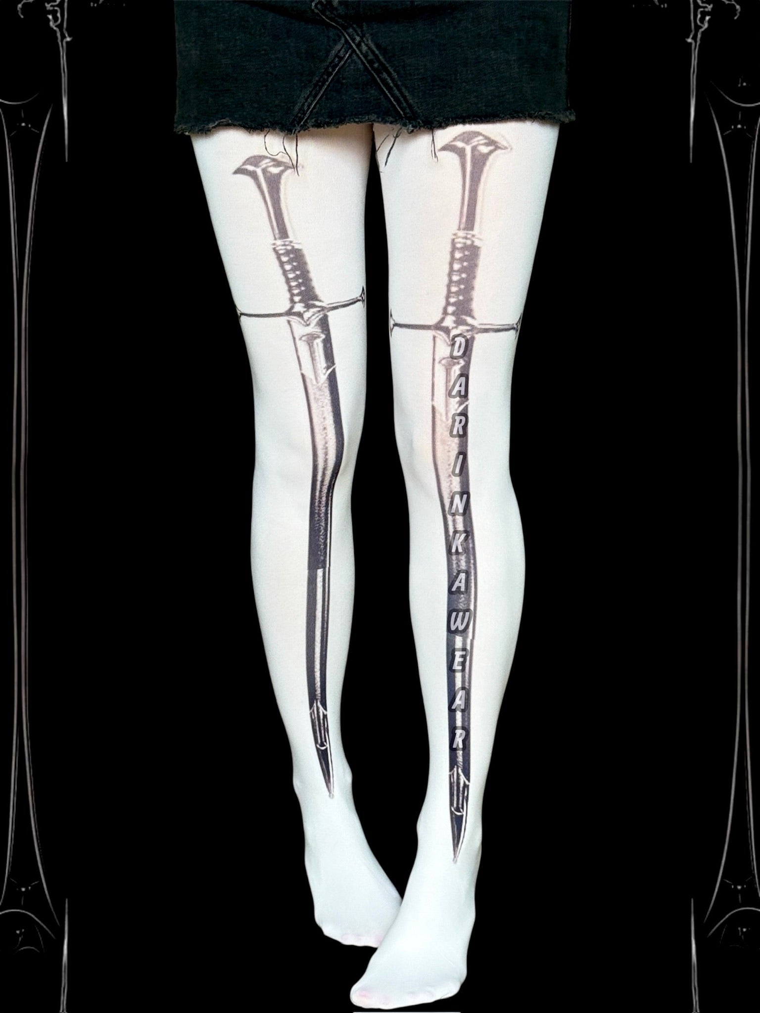 Sword Print Tights, Gothic Dagger Tights