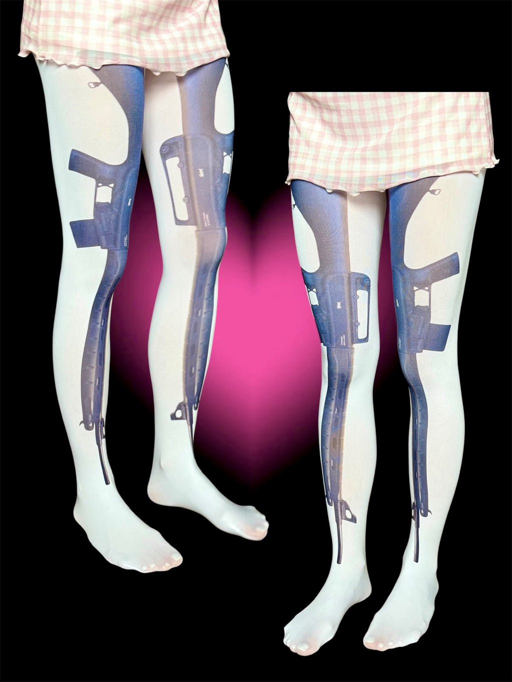 Gun Print Tights – Y2K Grunge Alt Aesthetic tights