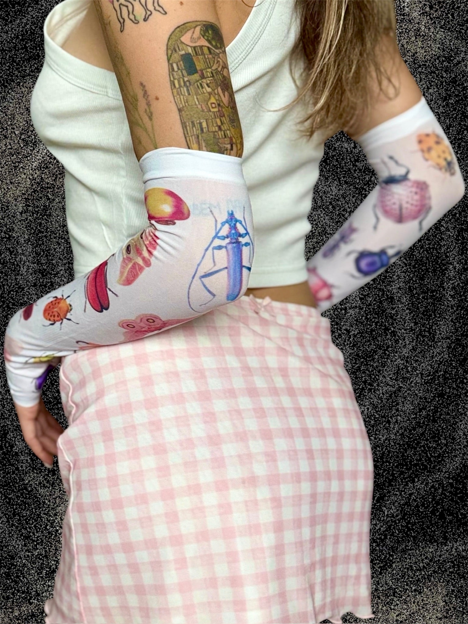 Colorful Bug Arm Sleeves – Y2K Alt Insectcore Fashion Creepy Cute Alt Arm Warmers, Weirdcore Fashion Accessories, Handmade Gift