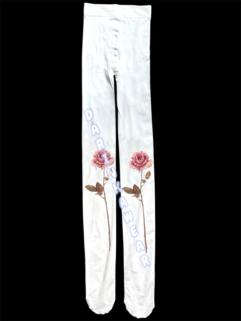 Pink Rose Tights, Coquette Floral Pantyhose, Romantic Rose Tights