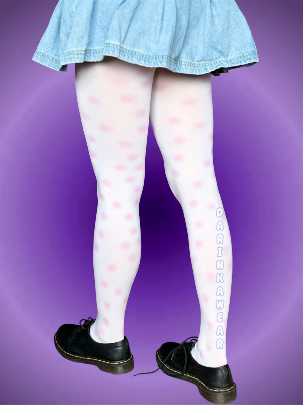 Blush Star Tights, Pink Star Print Pantyhose, Coquette Y2K Aesthetic Tights