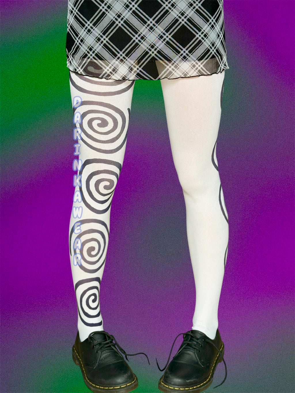 Spiral Print Tights Y2K Aesthetic, Optical Illusion Stockings, Swirl Pattern Pantyhos