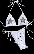 Hypnotic Star Bikini Set, Black and White Swimsuit, Weirdcore Swimwear