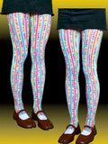 Colorful Alt Clowncore Striped Stockings | Festival Rave Legs