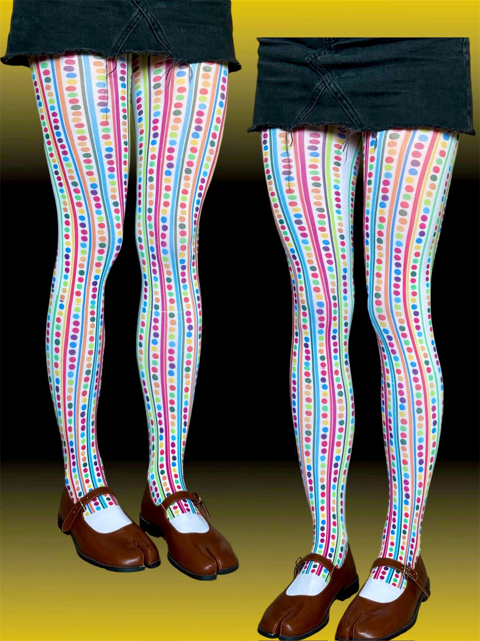 Colorful Alt Clowncore Striped Stockings | Festival Rave Legs