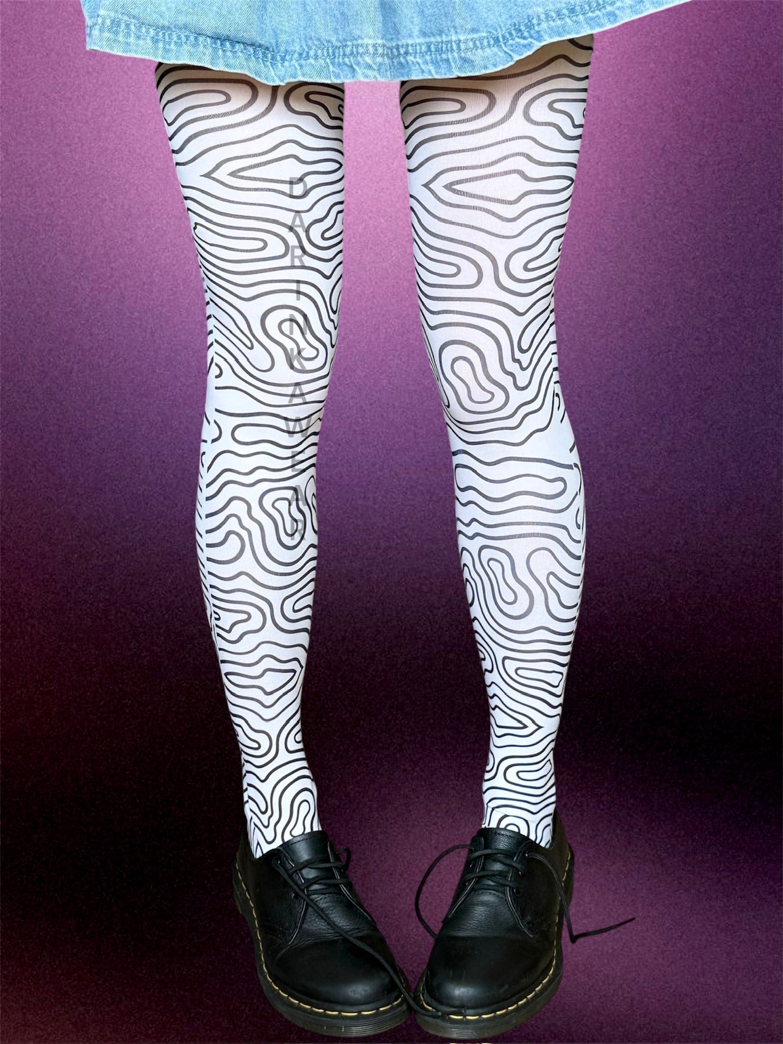 Abstract Line Tights, Minimalist Pattern Tights, Y2K Aesthetic Tights