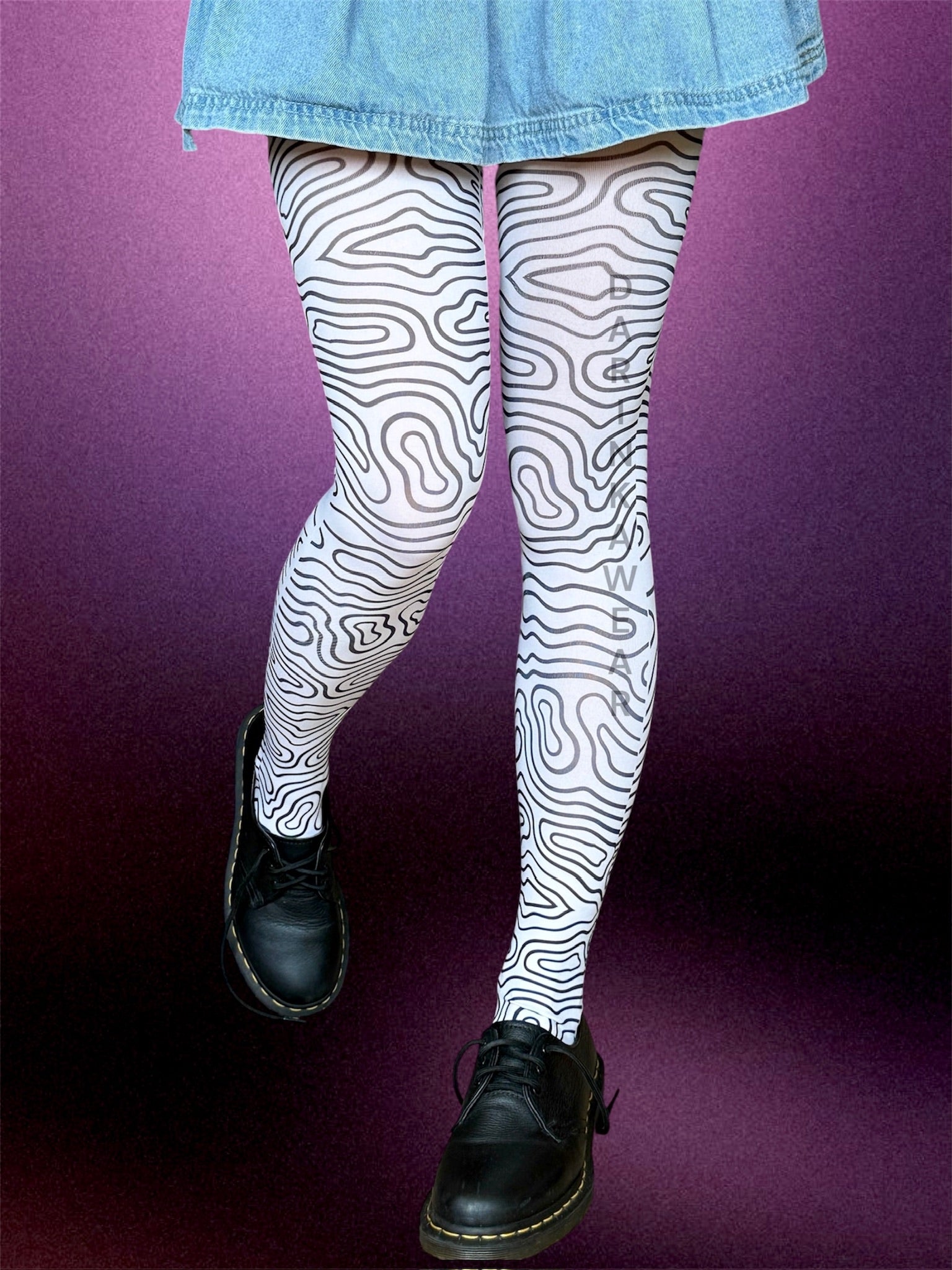 Abstract Line Tights, Minimalist Pattern Tights, Y2K Aesthetic Tights