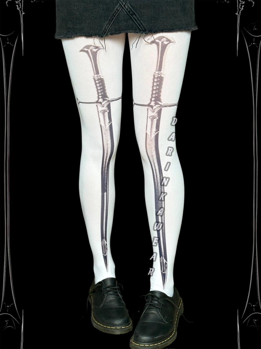 Sword Print Tights, Gothic Dagger Tights