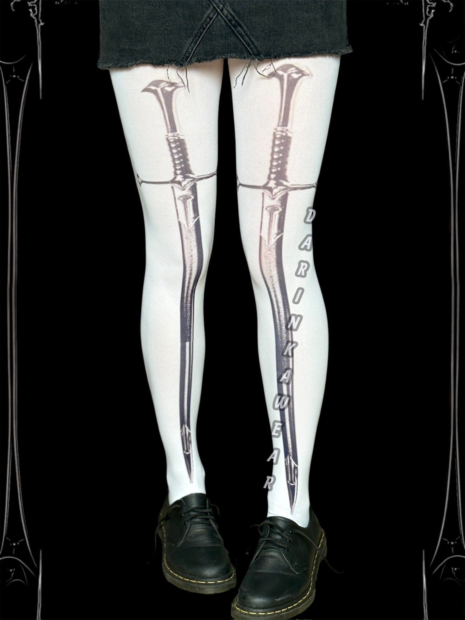 Sword Print Tights, Gothic Dagger Tights