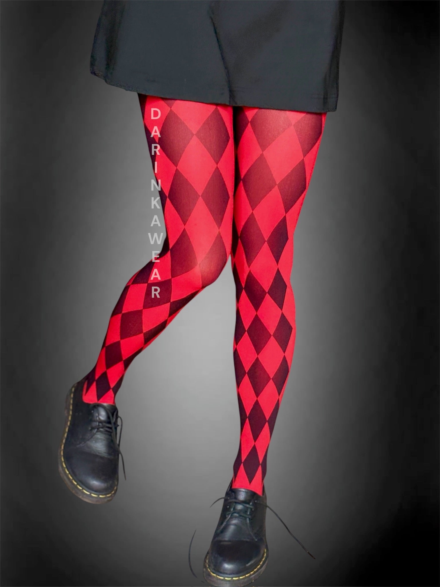 Red Harlequin Tights Y2K Aesthetic, Diamond Pattern Stockings, Goth Alt Pantyhose, Clowncore Tights