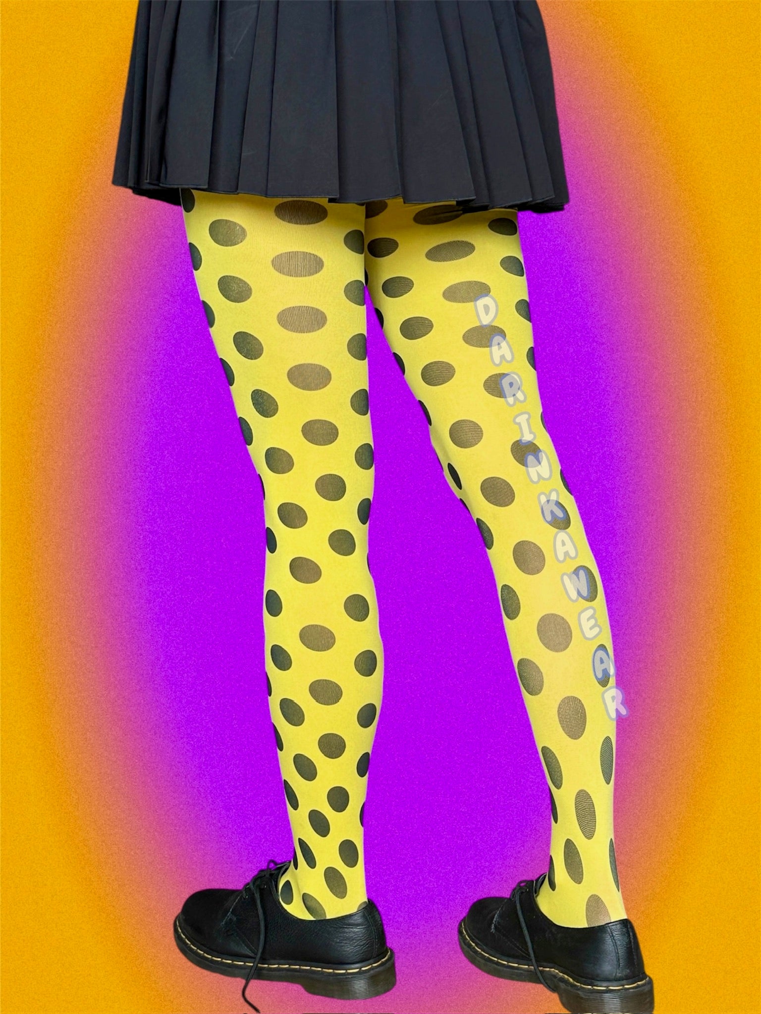 Yellow Polka Dot Tights, Y2K Aesthetic Tights, Cute Pattern Tights
