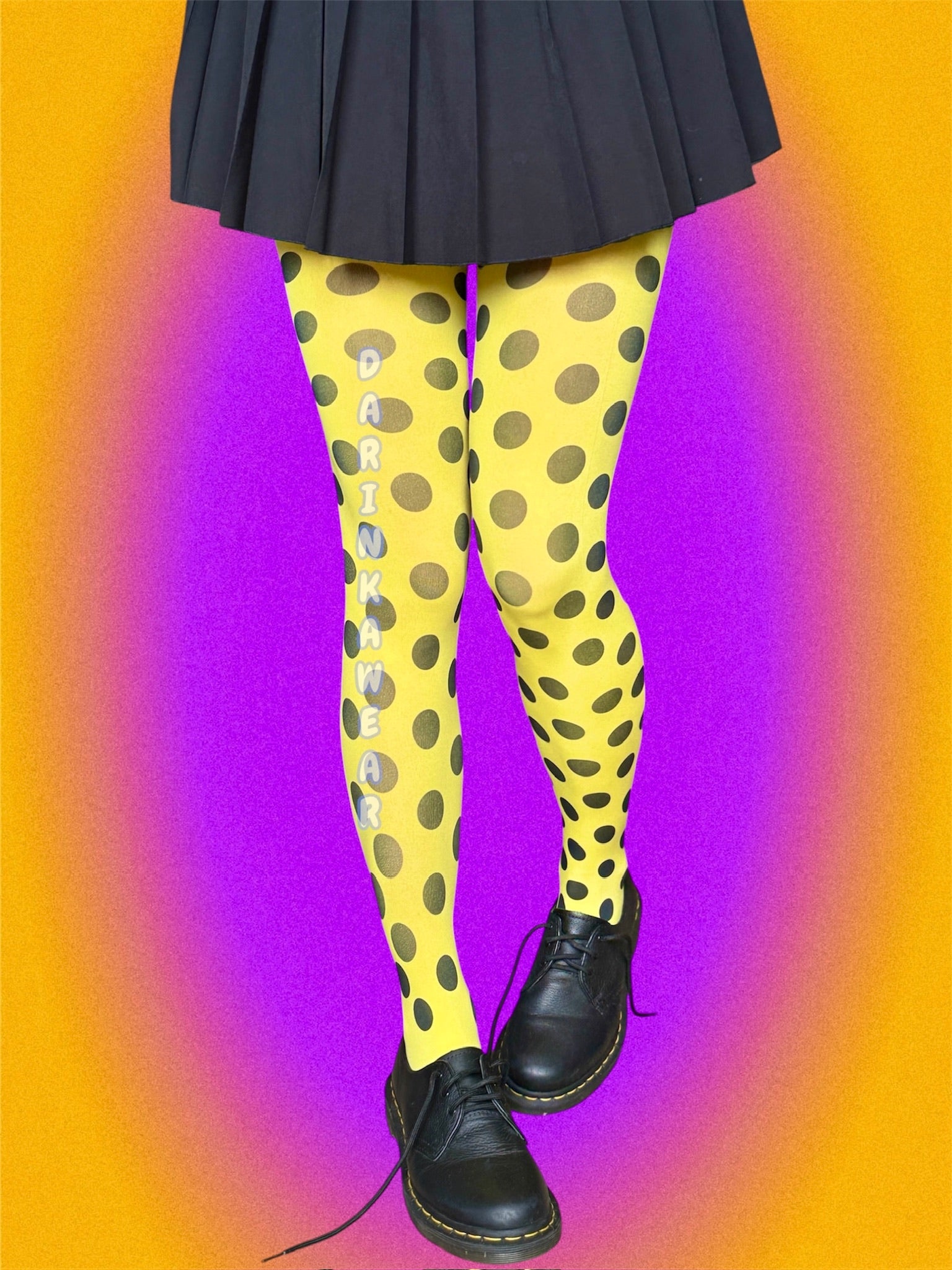 Yellow Polka Dot Tights, Y2K Aesthetic Tights, Cute Pattern Tights
