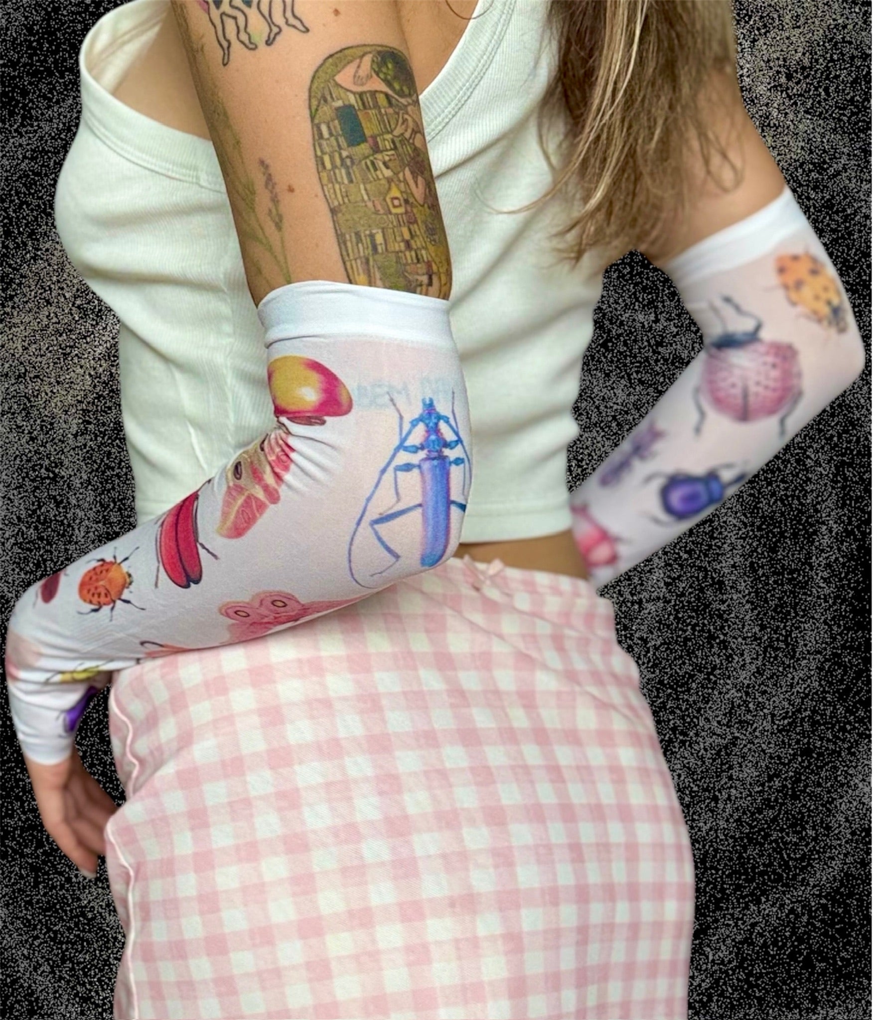 Colorful Bug Arm Sleeves – Y2K Alt Insectcore Fashion Creepy Cute Alt Arm Warmers, Weirdcore Fashion Accessories, Handmade Gift