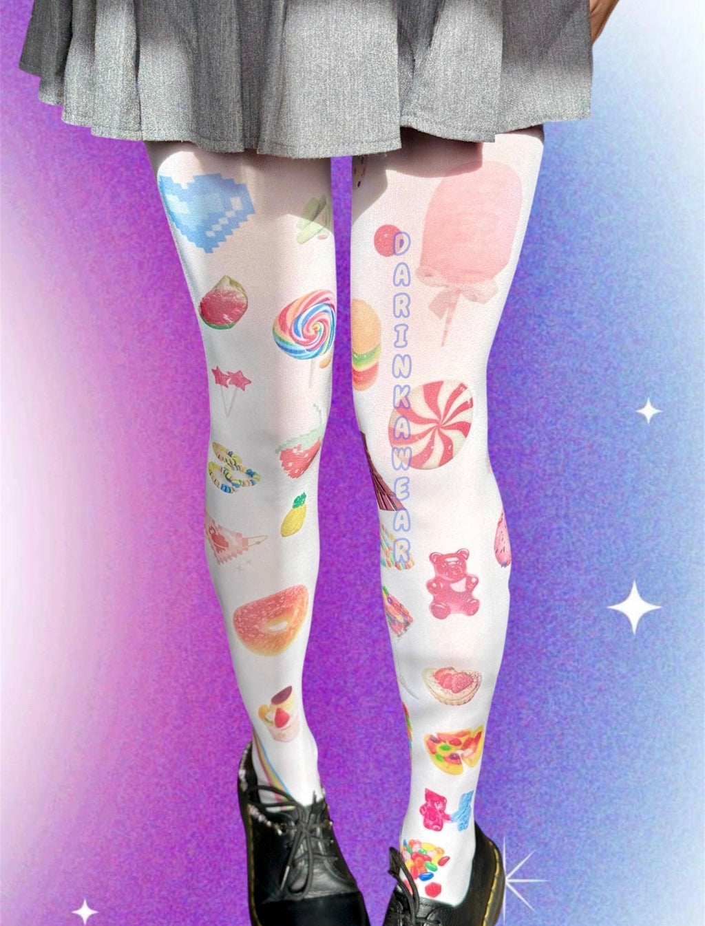 Harajuku Kawaii Y2K Tights • Candy Sweet Pastel Pantyhose • Cute Aesthetic Colorful Tights
