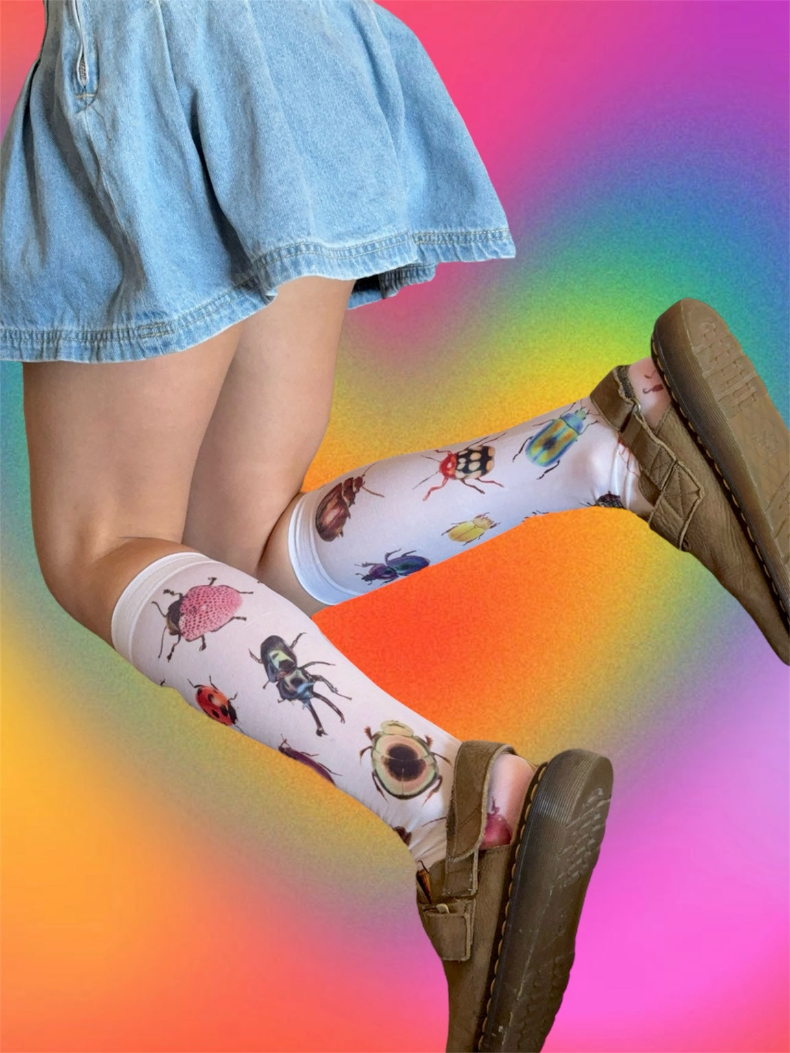 Bugcore Knee Socks – Vintage Insect Print