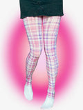 Pink Plaid Tights, Coquette Aesthetic Pantyhose
