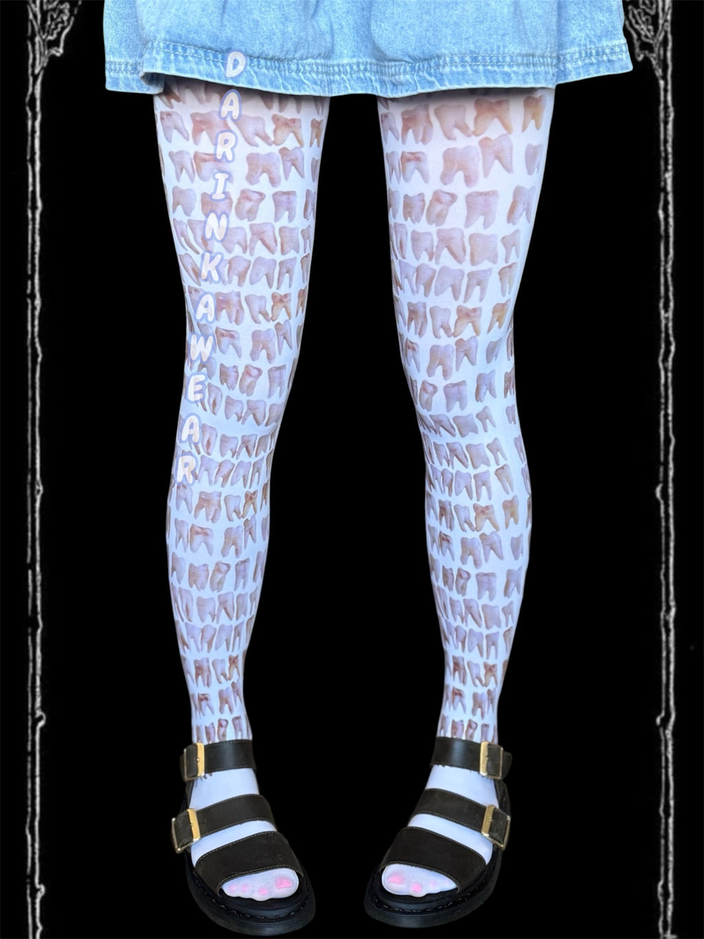 Tooth Fairy Tights, Teeth Print Pantyhose, Dental Student Gift, Dentist Gift, Weirdcore Tights