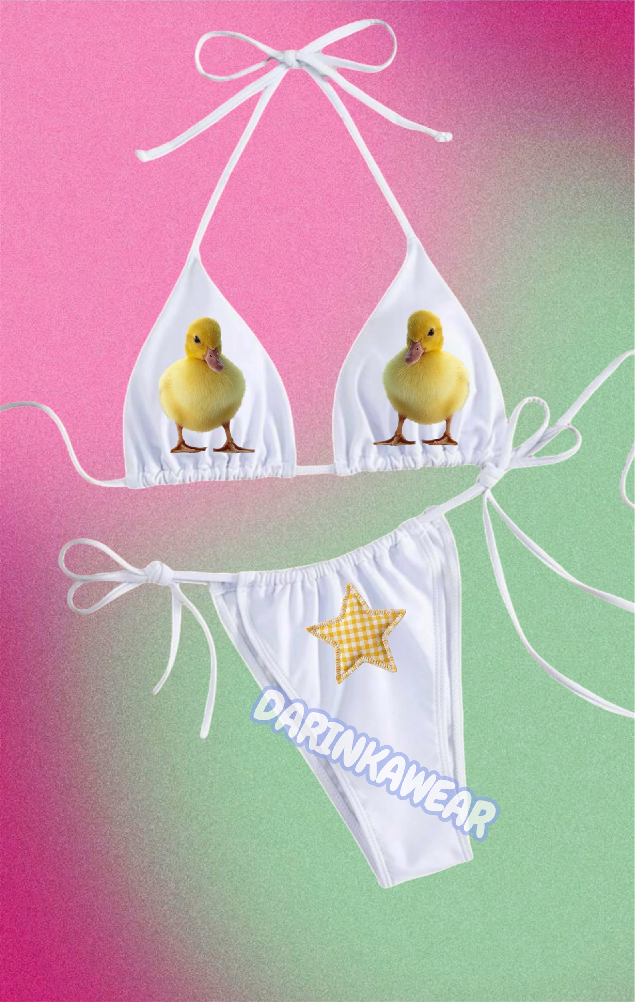 Handmade Cute Bikini Set, Coquette Summer Swimwear, Kawaii Aesthetic Bathing Suit