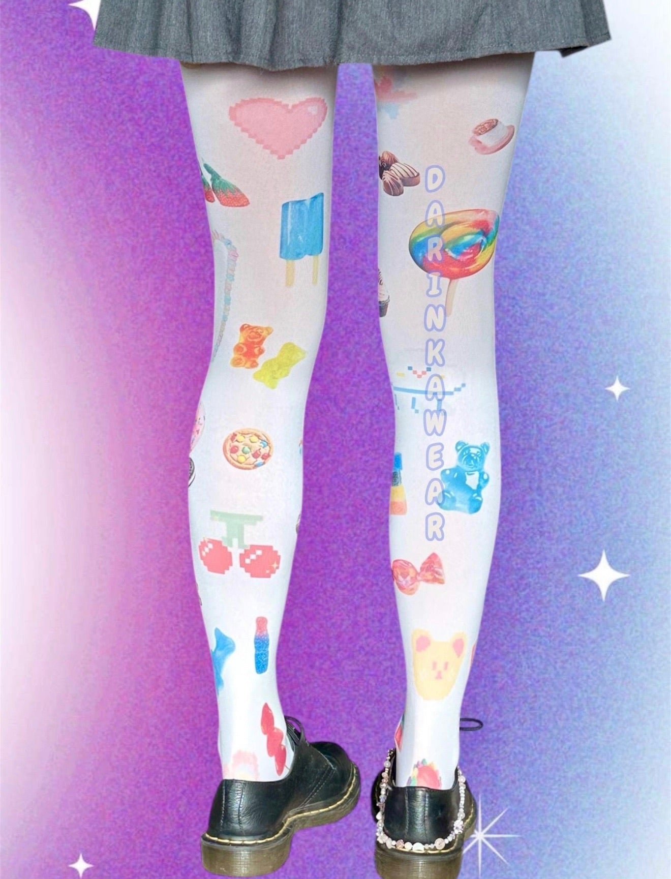 Harajuku Kawaii Y2K Tights • Candy Sweet Pastel Pantyhose • Cute Aesthetic Colorful Tights