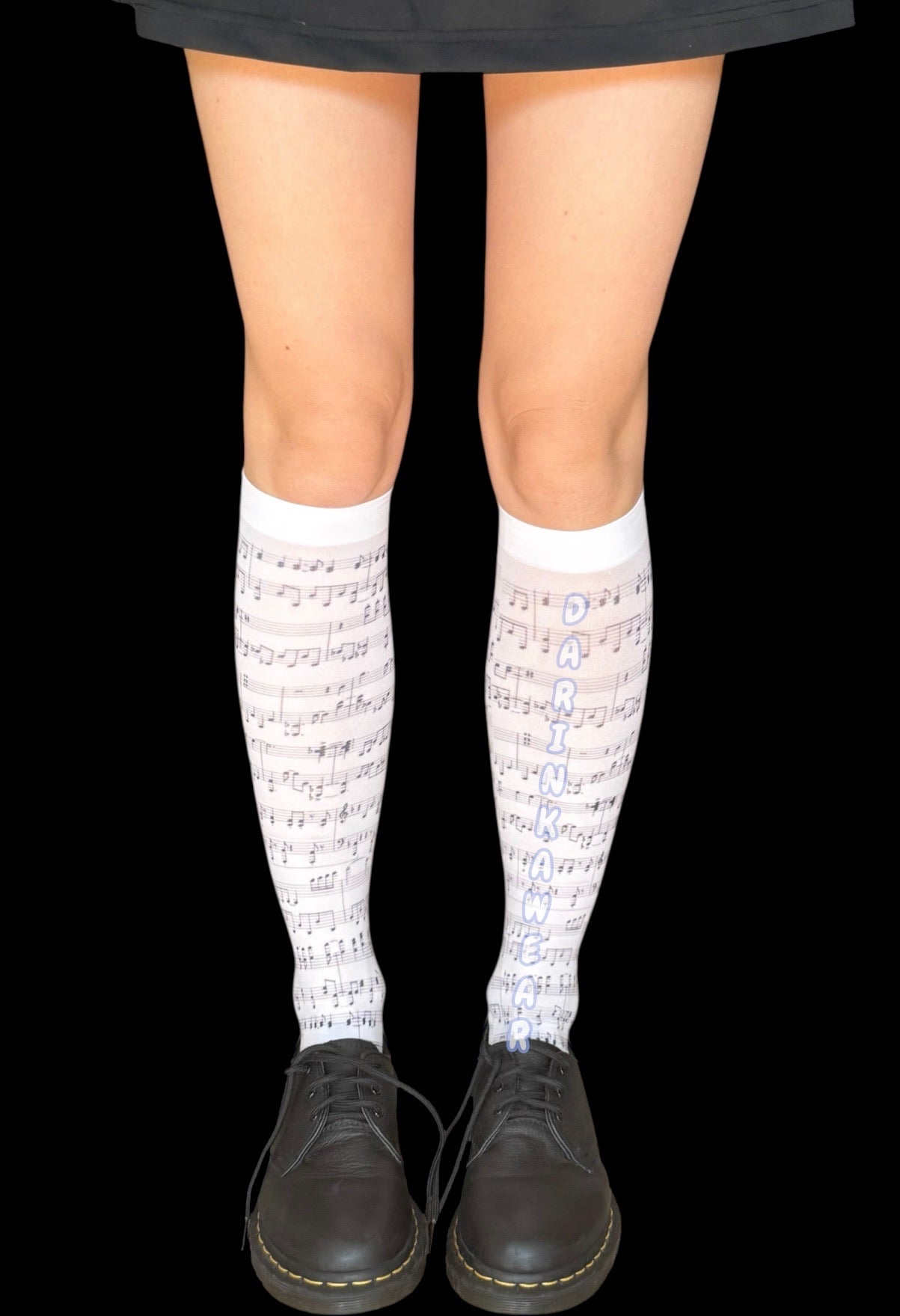 Music Notes Thigh High Socks – Aesthetic Y2K Alt Gothic Stockings