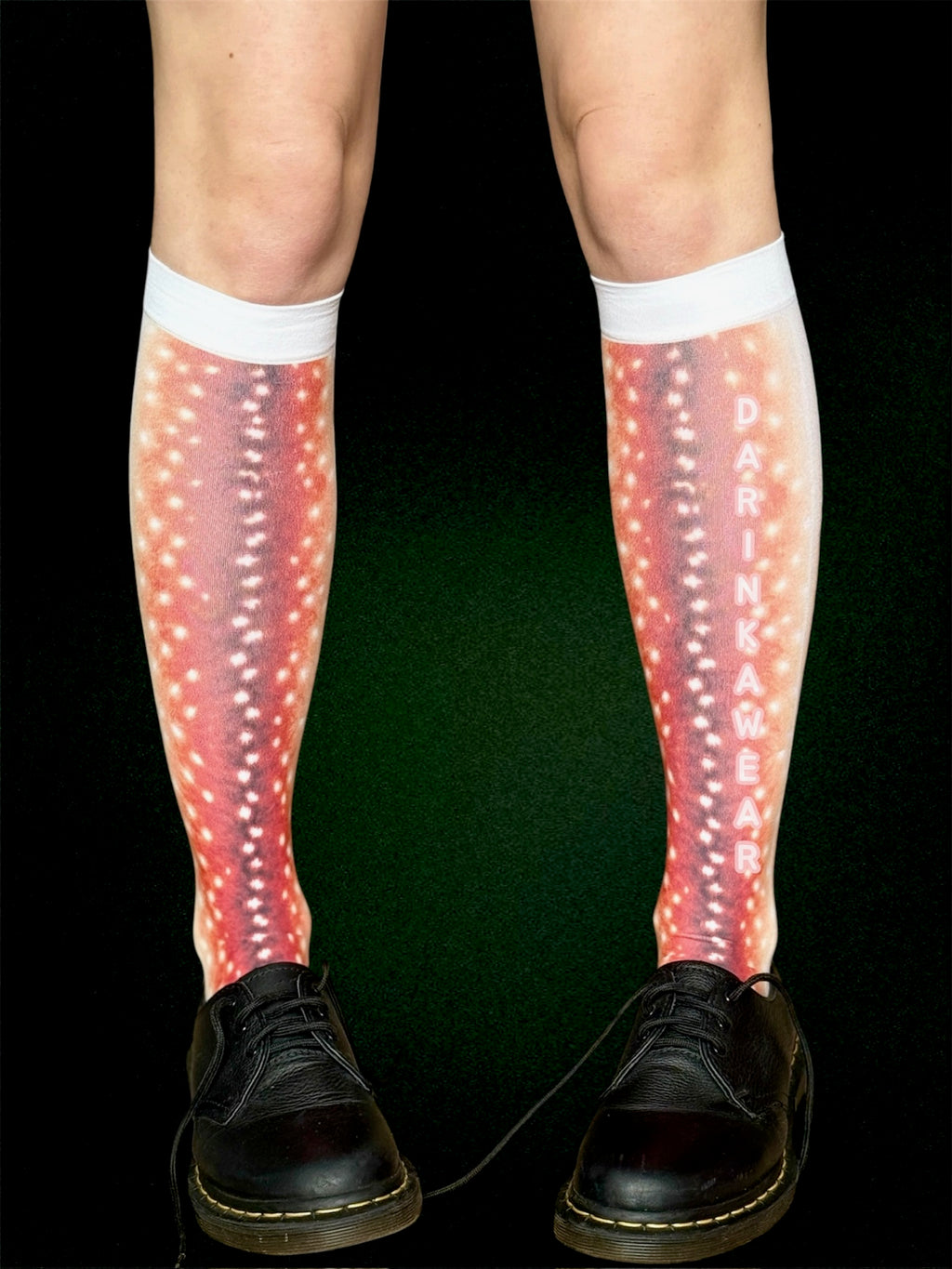 Deer Print Knee High Socks, Sheer 40 Den Tights Socks, Fawn Skin Pattern Socks, Y2K Aesthetic Hosiery