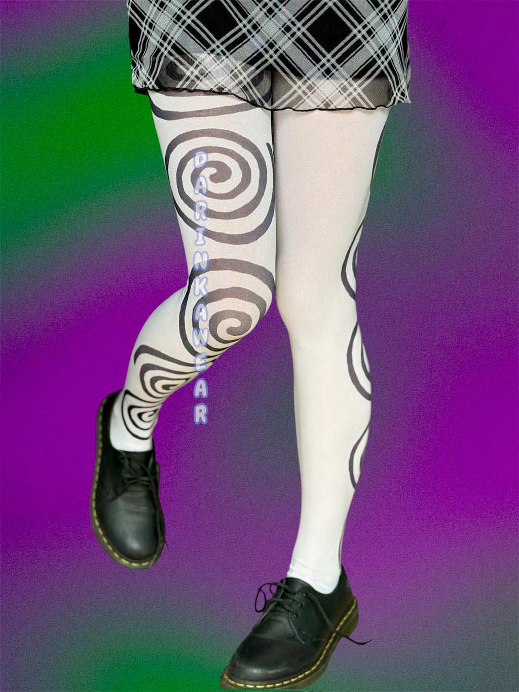 Spiral Print Tights Y2K Aesthetic, Optical Illusion Stockings, Swirl Pattern Pantyhos