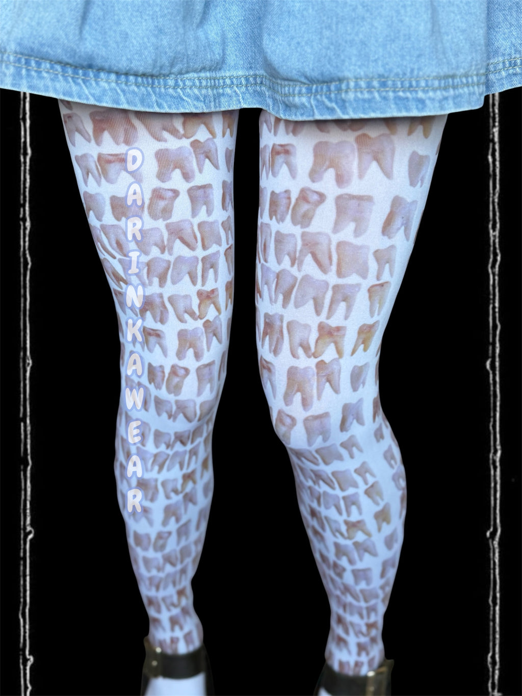 Tooth Fairy Tights, Teeth Print Pantyhose, Dental Student Gift, Dentist Gift, Weirdcore Tights