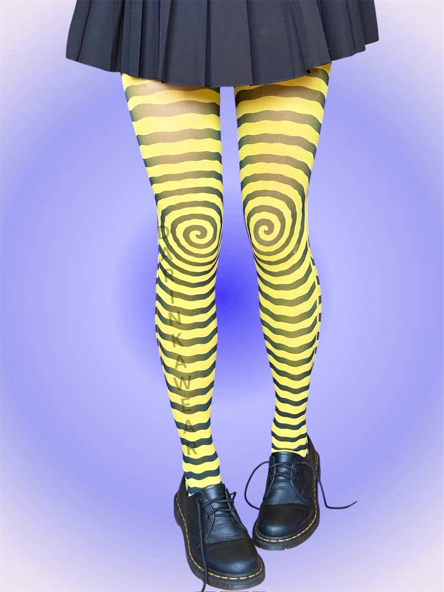 Yellow Spiral Tights, Trippy Swirl Tights, Rave Aesthetic Tights, Y2K Alt Tights