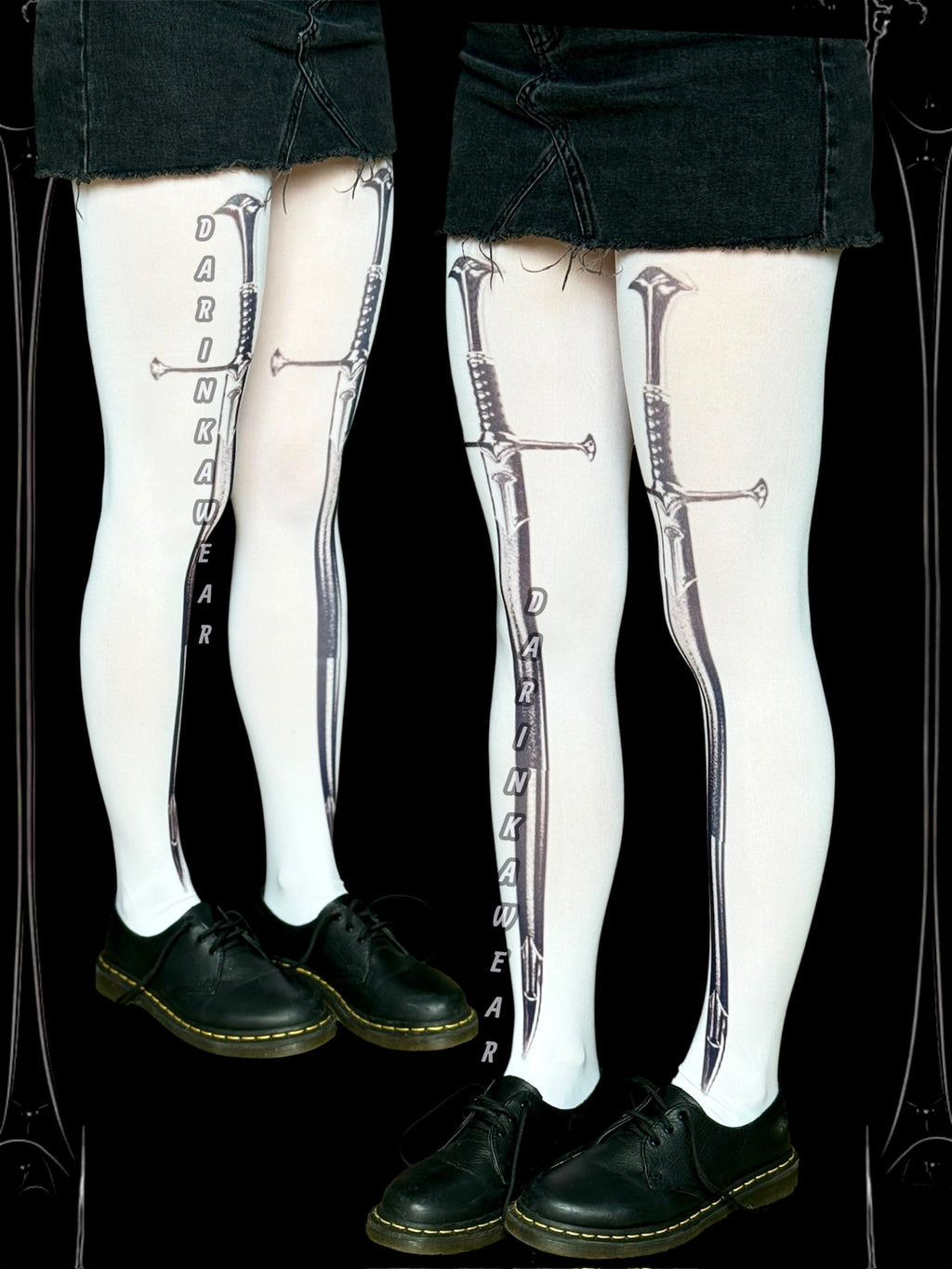 Sword Print Tights, Gothic Dagger Tights