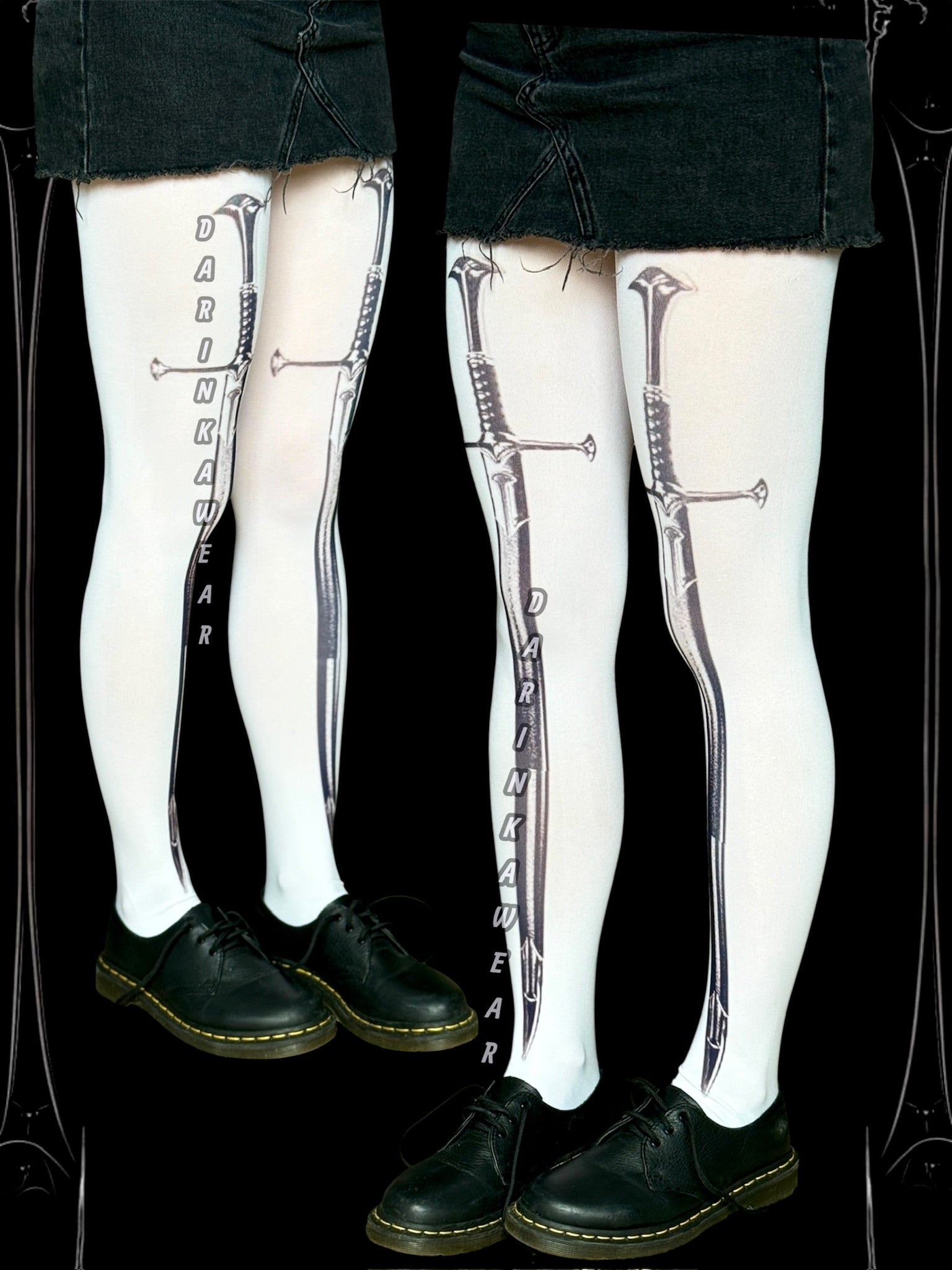 Sword Print Tights, Gothic Dagger Tights