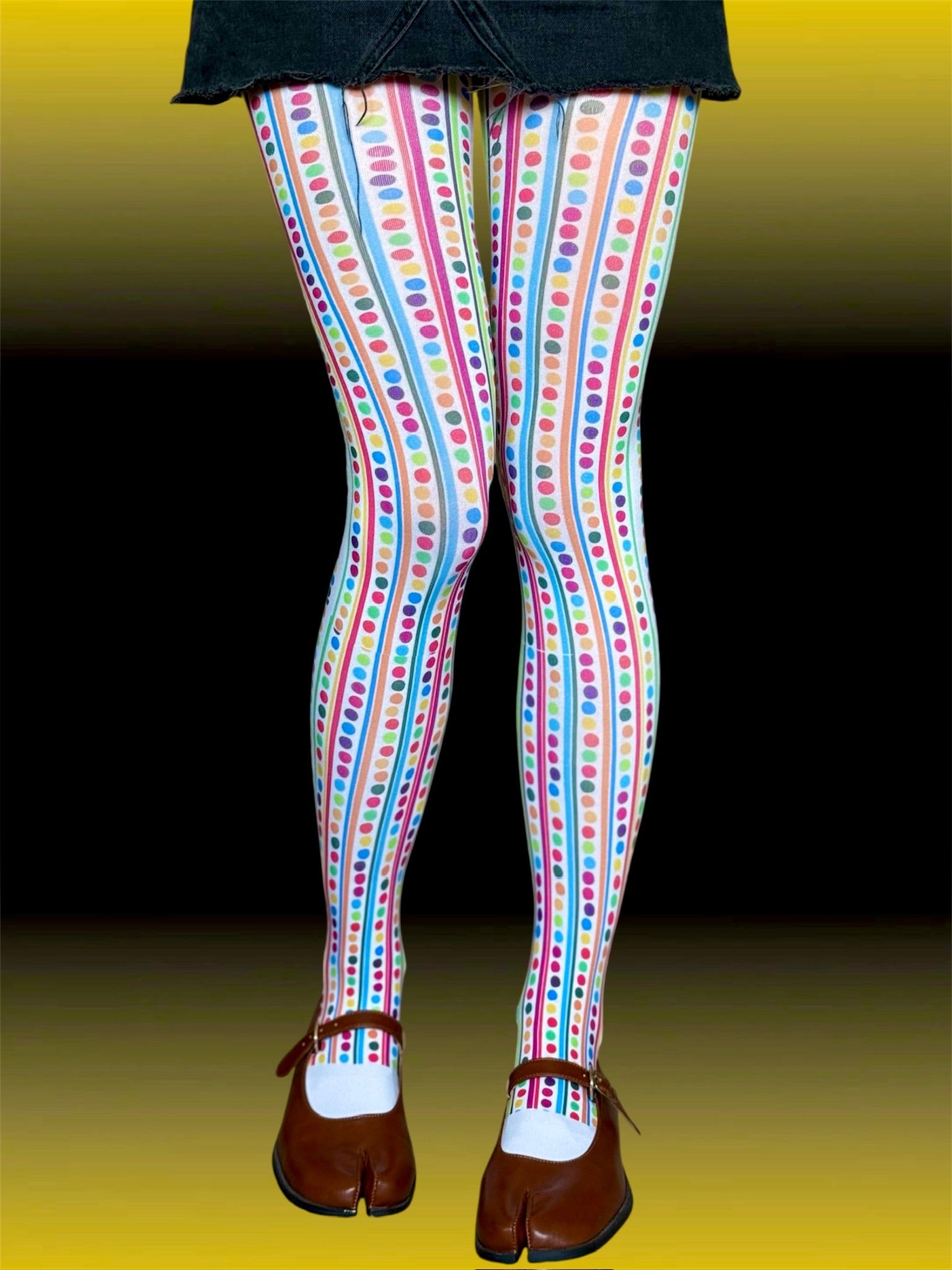 Colorful Alt Clowncore Striped Stockings | Festival Rave Legs