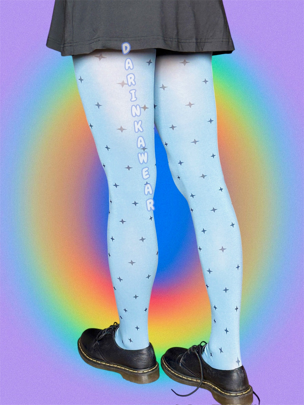 Blue Star Tights, Star Print Pantyhose, Y2K Aesthetic Tights, Cute Minimal Hosiery