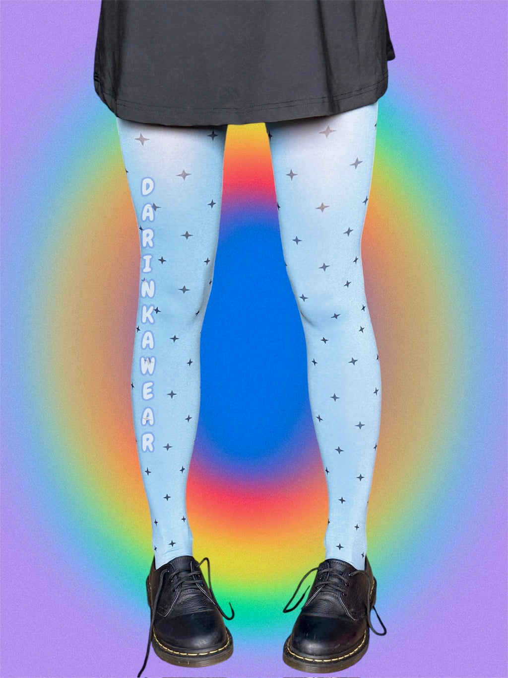 Blue Star Tights, Star Print Pantyhose, Y2K Aesthetic Tights, Cute Minimal Hosiery