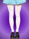 Blush Star Tights, Pink Star Print Pantyhose, Coquette Y2K Aesthetic Tights