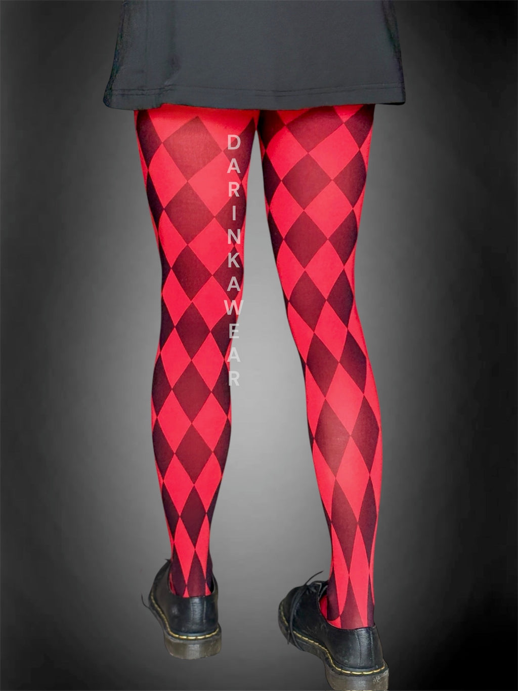 Red Harlequin Tights Y2K Aesthetic, Diamond Pattern Stockings, Goth Alt Pantyhose, Clowncore Tights